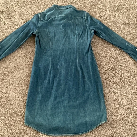 Ralph Lauren Denim Dress Long Sleeve Button Down Size L Dark Wash Blue - Picture 11 of 14